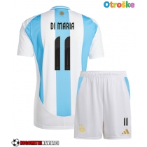 Otroške Nogometnih dresov Argentina Angel Di Maria #11 Domači Copa America 2024 Kratki rokavi (+ hlače)